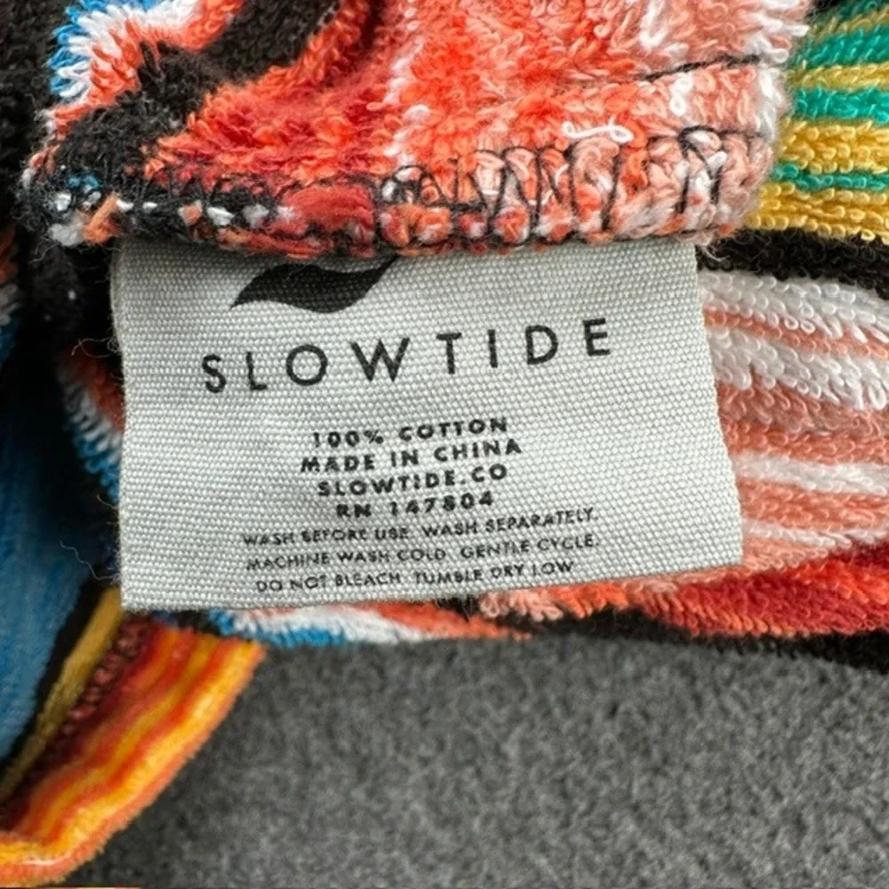 Slowtide Kids Hooded Changing Poncho Towel Serape Stripe Multicolor Cotton Terry